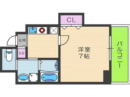 テラスレジデンス梅田東(1K/7階)の間取り写真