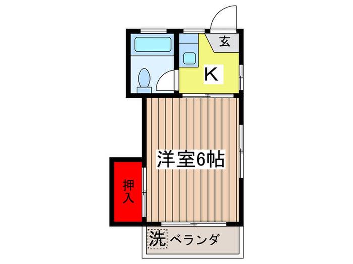 レジデンスアシムラ(1K/2階)の間取り写真