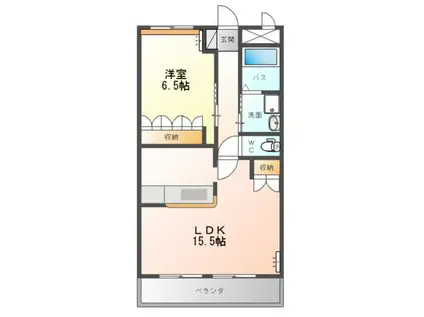 けやきガーデンプレイス(1LDK/2階)の間取り写真