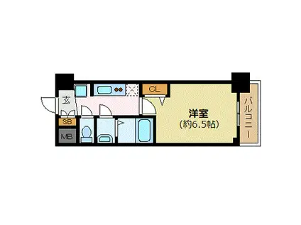 プレサンス新大阪イオリア(1K/10階)の間取り写真