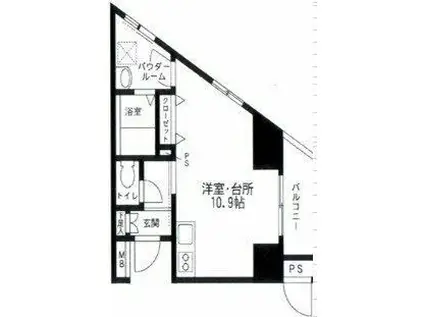 スカイプラザII(ワンルーム/5階)の間取り写真