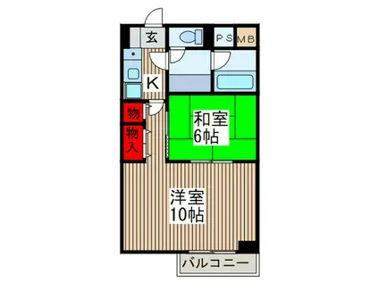 リオ北上尾マンション(2K/4階)の間取り写真
