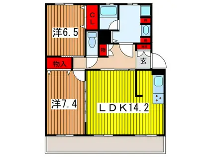 トレステージ浦和(2LDK/3階)の間取り写真