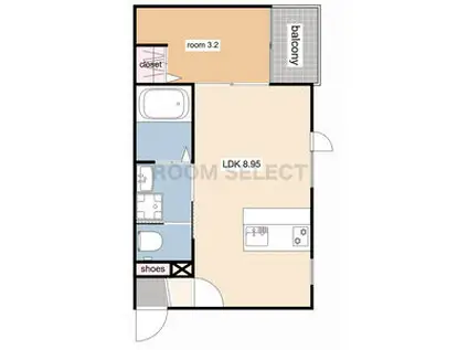 ILL BE清水白壁(1LDK/2階)の間取り写真