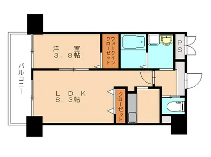 ラファエロ(1LDK/2階)の間取り写真