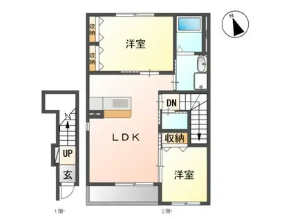 SOFIA LALUCE(2LDK/2階)の間取り写真