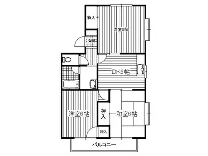 瀬戸タウン(3DK/2階)の間取り写真
