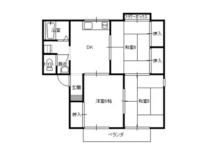 グランディール西松原(3DK/2階)の間取り写真
