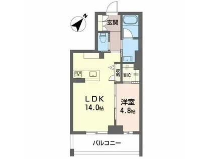 CLASSEUM連坊II(1LDK/4階)の間取り写真