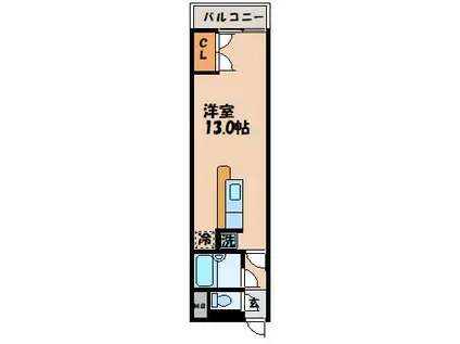 ドームシンジュエン(ワンルーム/5階)の間取り写真