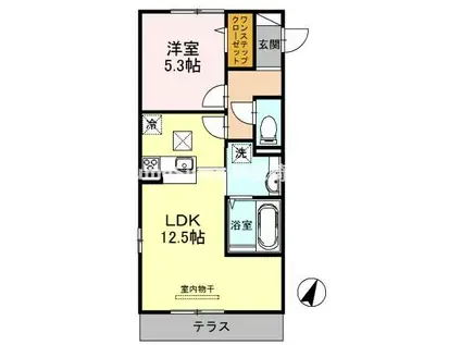 パークサイド千歳(1LDK/1階)の間取り写真