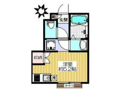 ベルエスカリーナ(1K/1階)の間取り写真