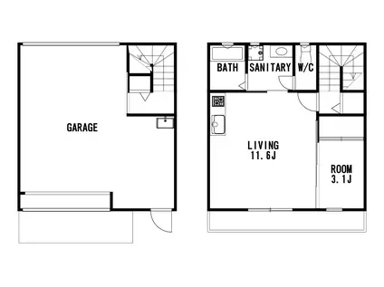 EIGHT BASEC棟(1LDK/1階)の間取り写真