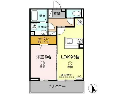 アヴァンティ矢賀(1LDK/3階)の間取り写真