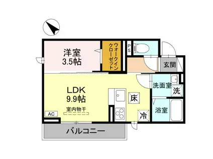 CLASSEUM幸西IV(1LDK/1階)の間取り写真