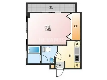 コスモス第3ビル(1K/2階)の間取り写真