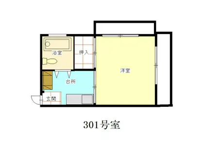 メゾンエクレール(1K/3階)の間取り写真