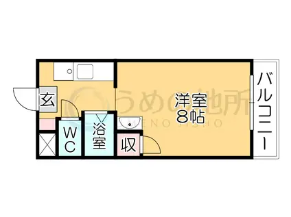 江崎ガーデンビル(ワンルーム/4階)の間取り写真