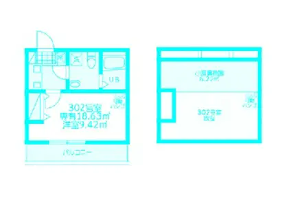 モンステラ新羽A(1K/3階)の間取り写真