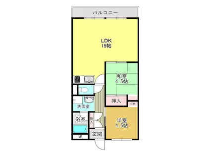 サンシャイン大和(2LDK/3階)の間取り写真