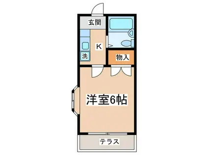 TAMA COURT(1K/1階)の間取り写真