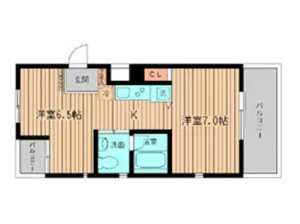 NERV西早稲田(1LDK/3階)の間取り写真