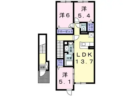 ななかまどハウス(3LDK/2階)の間取り写真