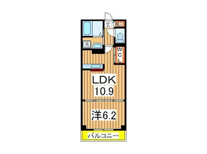 メゾンビオラティ(1LDK/2階)の間取り写真