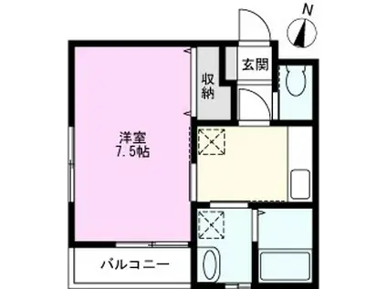 ピイアセボーレ弁天(1K/2階)の間取り写真