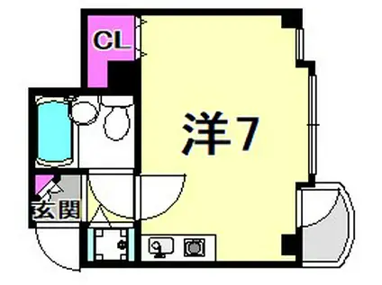 ダンディライオン西宮II(ワンルーム/4階)の間取り写真