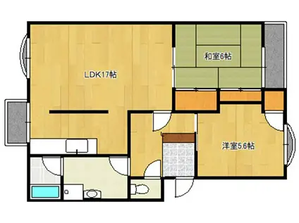南口マンション(2LDK/2階)の間取り写真