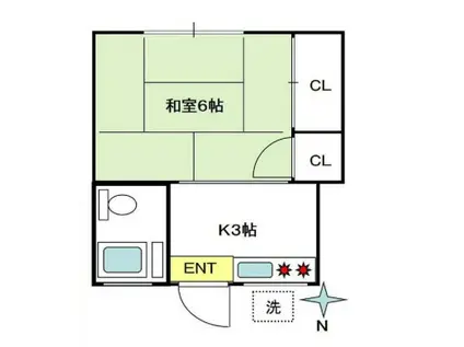 Y・Tコーポ(1K/1階)の間取り写真