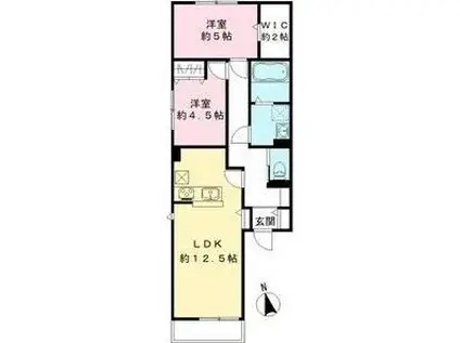 ユアメゾン速(2LDK/1階)の間取り写真