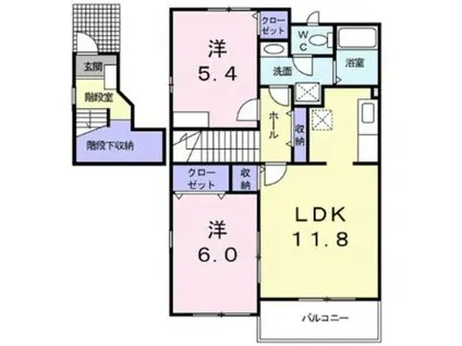 エミネンス湘南VII(2LDK/2階)の間取り写真