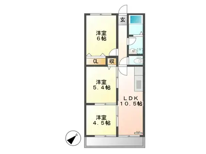 プロビデンス日比野(3LDK/2階)の間取り写真