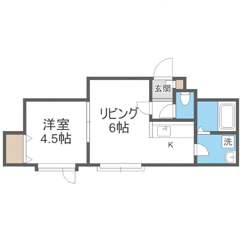 エターナル(1LDK/2階)の間取り写真
