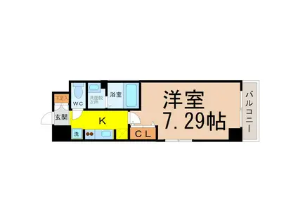 ESTACION KANAYAMA ウエスト(1K/3階)の間取り写真