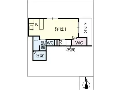 メゾン・ド・アルモニー前並(ワンルーム/1階)の間取り写真