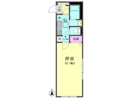 VILLA ASAHI(1K/1階)の間取り写真