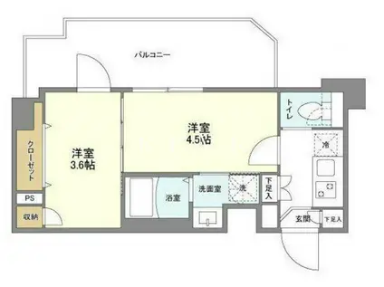 ルネサンスコート文京白山(2K/7階)の間取り写真