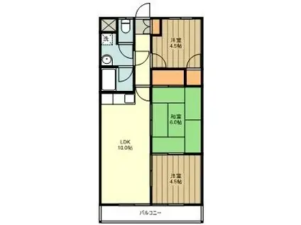 ドミール上ノ台(3LDK/1階)の間取り写真