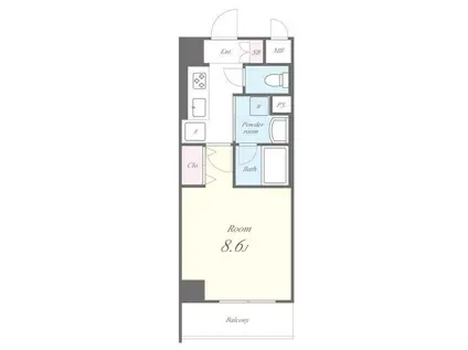 クレール南町(1K/4階)の間取り写真