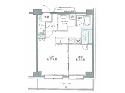 プライムアーバン豊洲(1LDK/9階)の間取り写真
