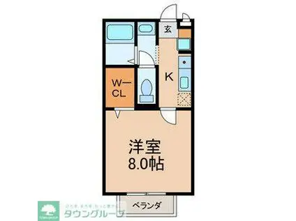 グレイスピーチ(1K/1階)の間取り写真