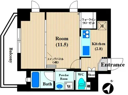 エークレストSC(1K/2階)の間取り写真