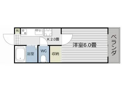 エントピア鴨池II(1K/2階)の間取り写真