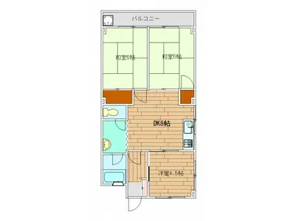 福本マンション(3DK/2階)の間取り写真