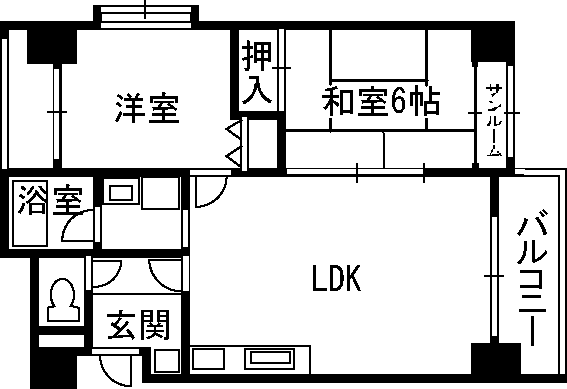 フィクトワール福井302(2LDK/9階)の間取り写真