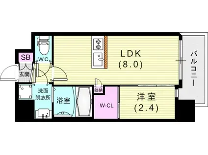 セレニテ神戸西エクラ(1LDK/13階)の間取り写真