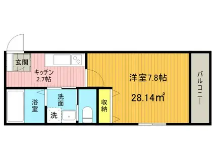 SOLEIL UN(1K/3階)の間取り写真